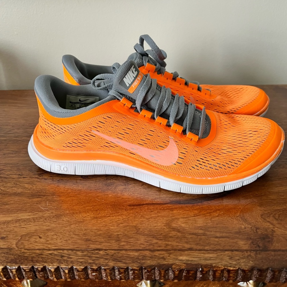 Nike Free 3.0 Orange and Gray Sneakers